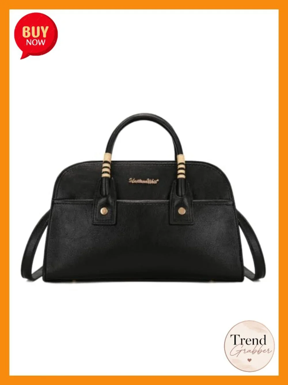 Structured Vegan Leather Satchel Bag for Women, Top Handle Crossbody Purse with